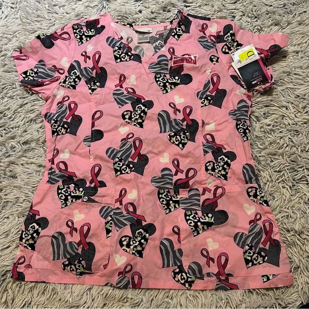 Scrubstar breast cancer top medium nwt